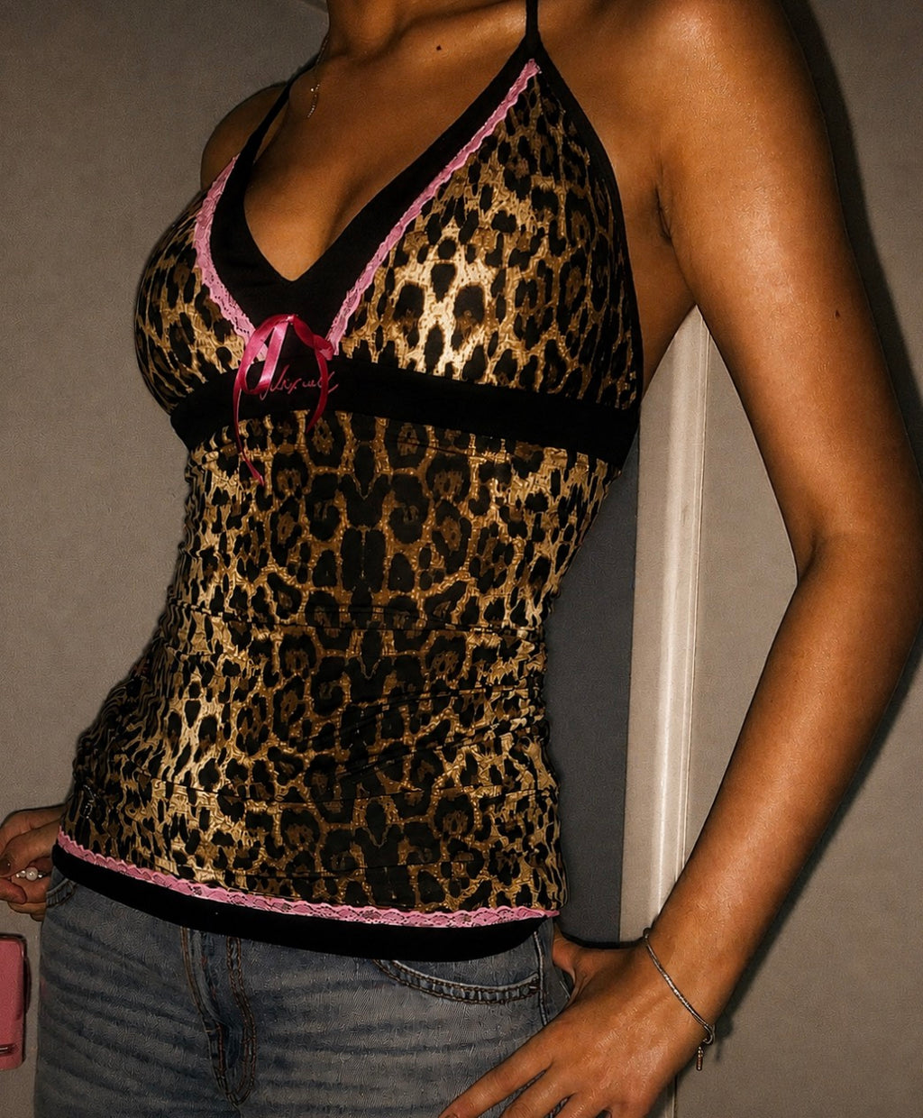 The "Heartbreaker" - Leopard Print Vintage Halter Top